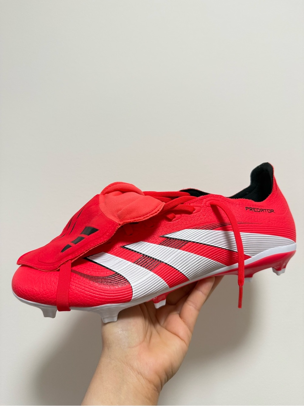 adidas Predator league FT Soccer Cleats in Red and White